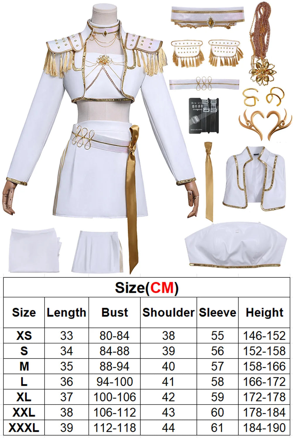 2025 Cartoon Demon Hunter of KPop Cosplay Mira White Top Skirt Clothing Wig Hallowmas Carnival Roleplay Suits Outfit For Women