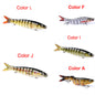 Pike Fishing Lures Artificial Multi Jointed Sections Hard Bait