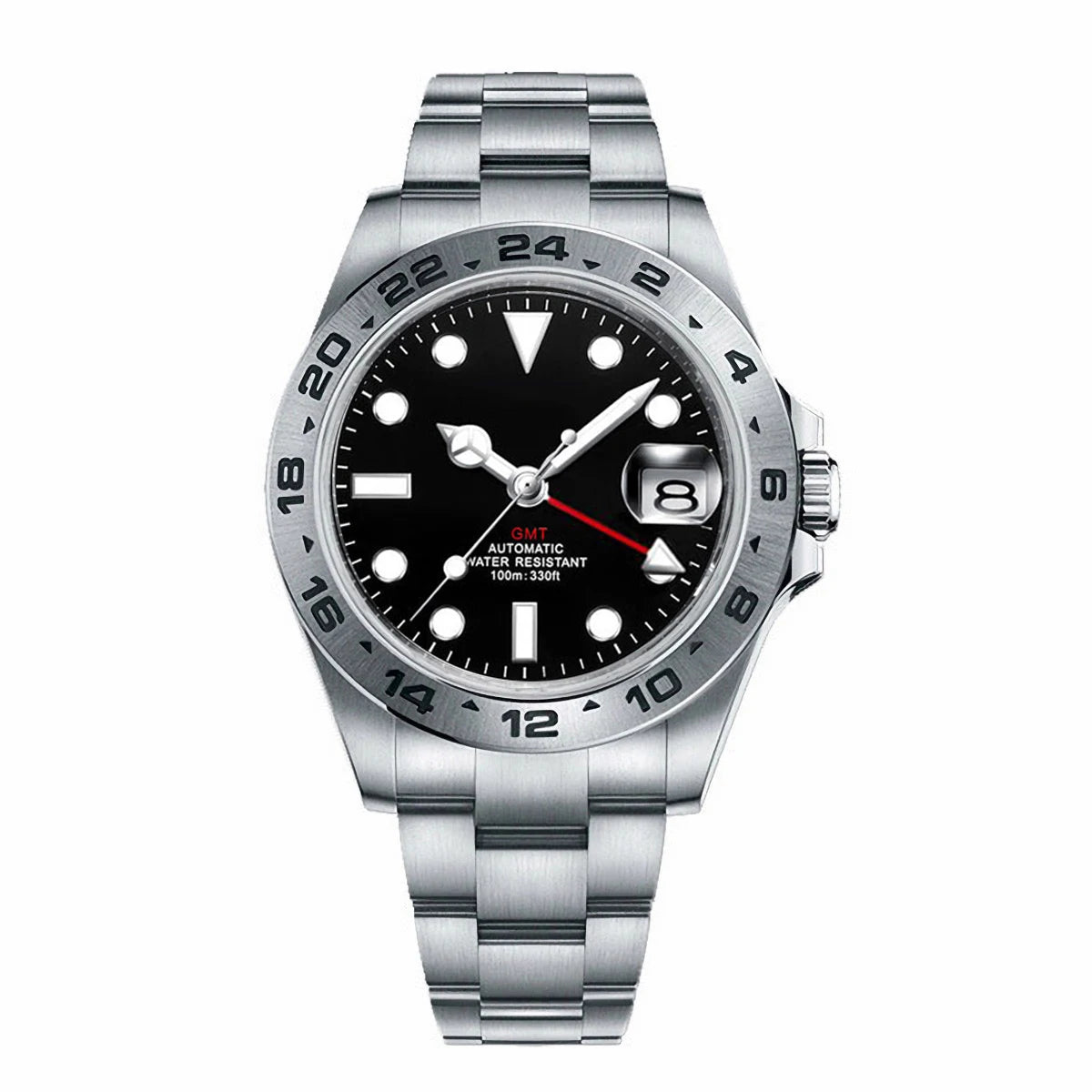 Custom Luxury 39mm NH34 Automatic Mechanical  GMT Watch Full Steel Male Watch Sapphire Luminous Waterproof for Men Reloj Hombre