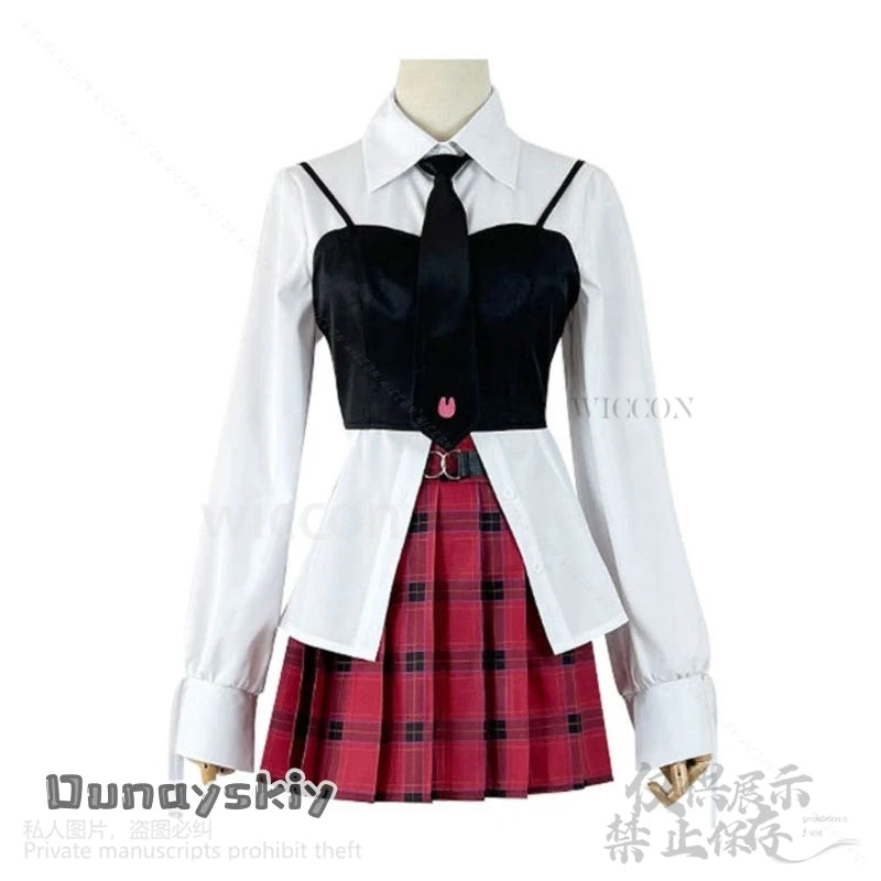 Qiao Ling Cosplay Anime Link Click Costume Jirai Kei Girls JK School Uniform Dress Plaid Skirt Fashion Y2K Lolita Halloween Suit