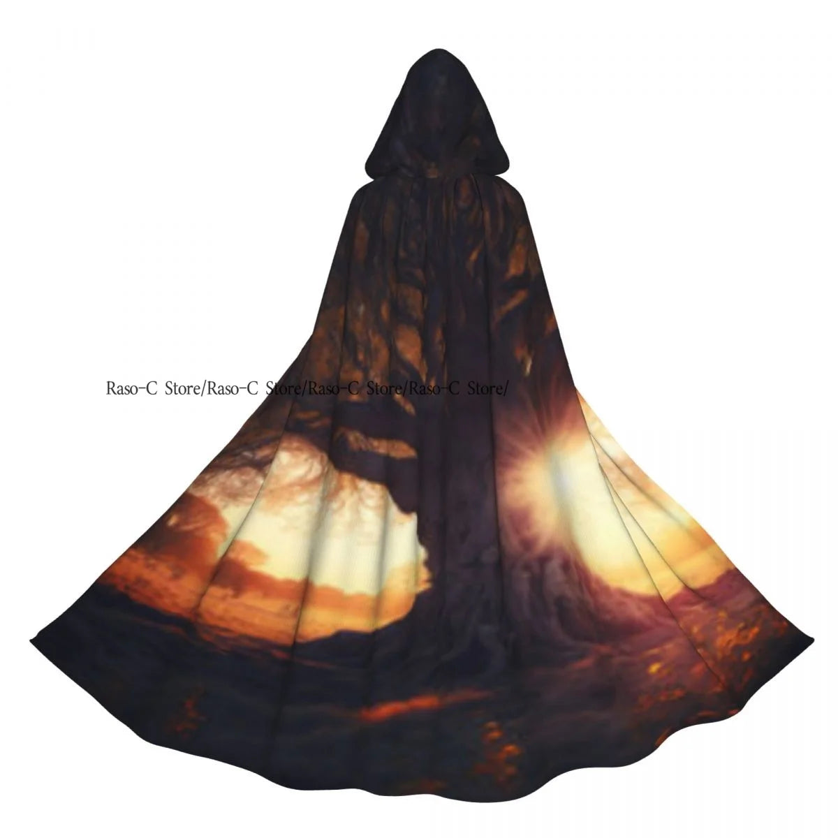 Hooded Cloak Unisex Cloak with Hood Tree With Ripe Apples Harvest Season Theme Cloak Vampire Witch Cape Cosplay Costume