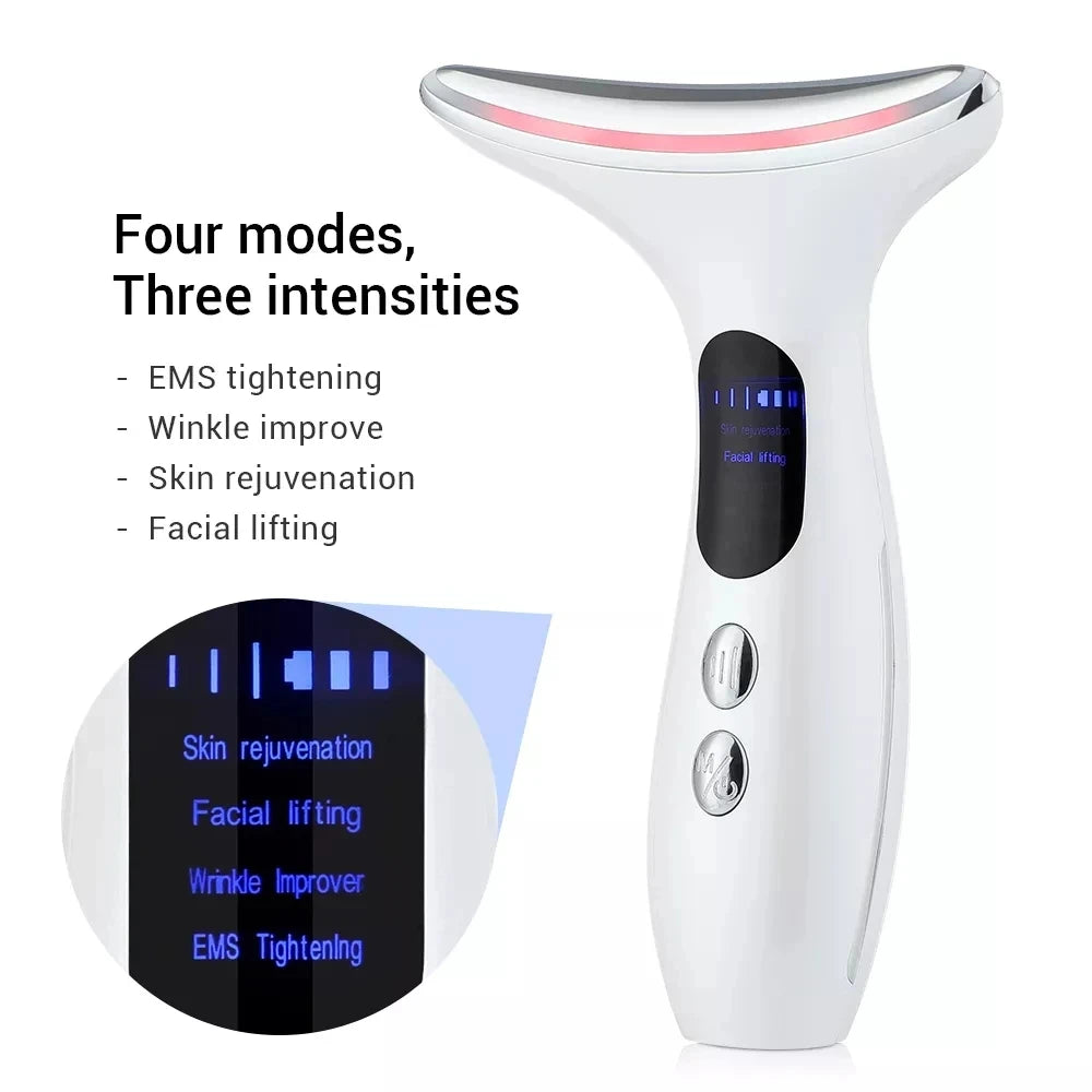 Comfortable Facial Massager Face And Neck Beauty Device For Skin Care Adults Mens And Womens White Face And Neck Massager