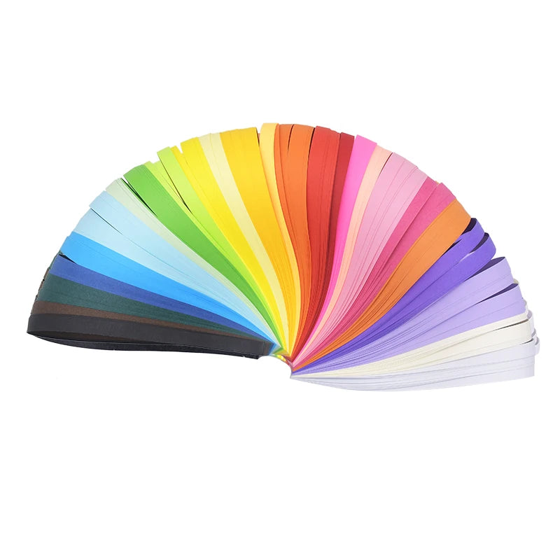 260pcs Quilling Strips Paper Mixed Color Origami Paper craft Diy Hanmade Folding Lucky Wish Star Origami Paper 3/5/7/10mm 390mm