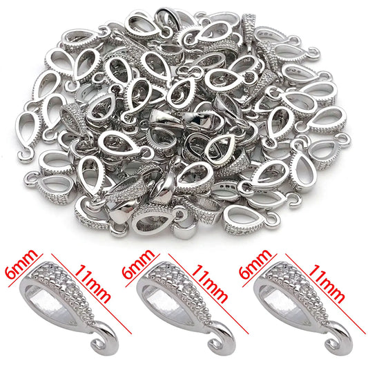 5pcs 18K Real Gold Plated Brass Melon Seed Buckle Connectors, Inlaid Zircon For DIY Bracelet Necklace Jewelry Making Accessories