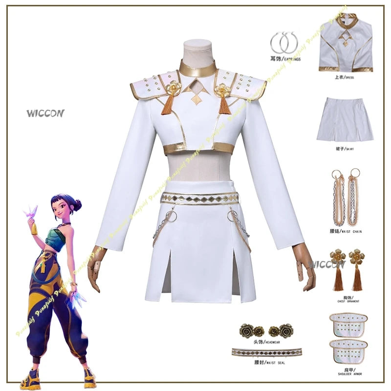 KPop Demon Hunters Anime Rumi Zoey Mira Cosplay Costume Wig White Golden Set Long Hair Girls Women Christmas Halloween carnival