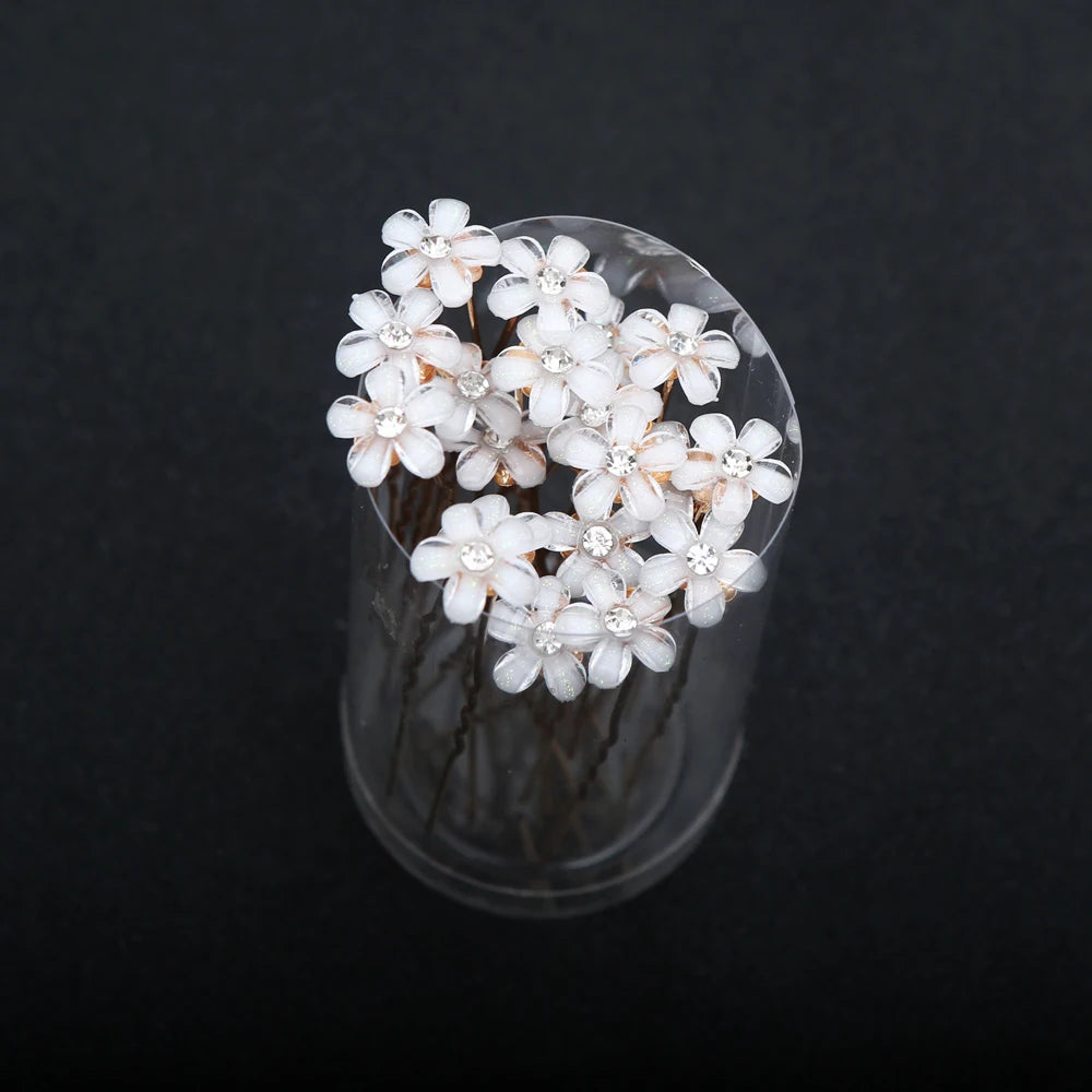 20pcs Elegant Bridal Pearl Hair Sticks Set with Crystal Floral Accents Wedding for Brides Luxury Bridal Headpiece Hair Sticks