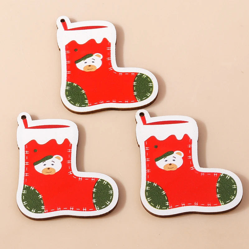 Leslie 10pcs Fashion Christmas Charms Cute Christmas Tree Deer Bell Snowman Pendant for Earring Necklace Making Accessories