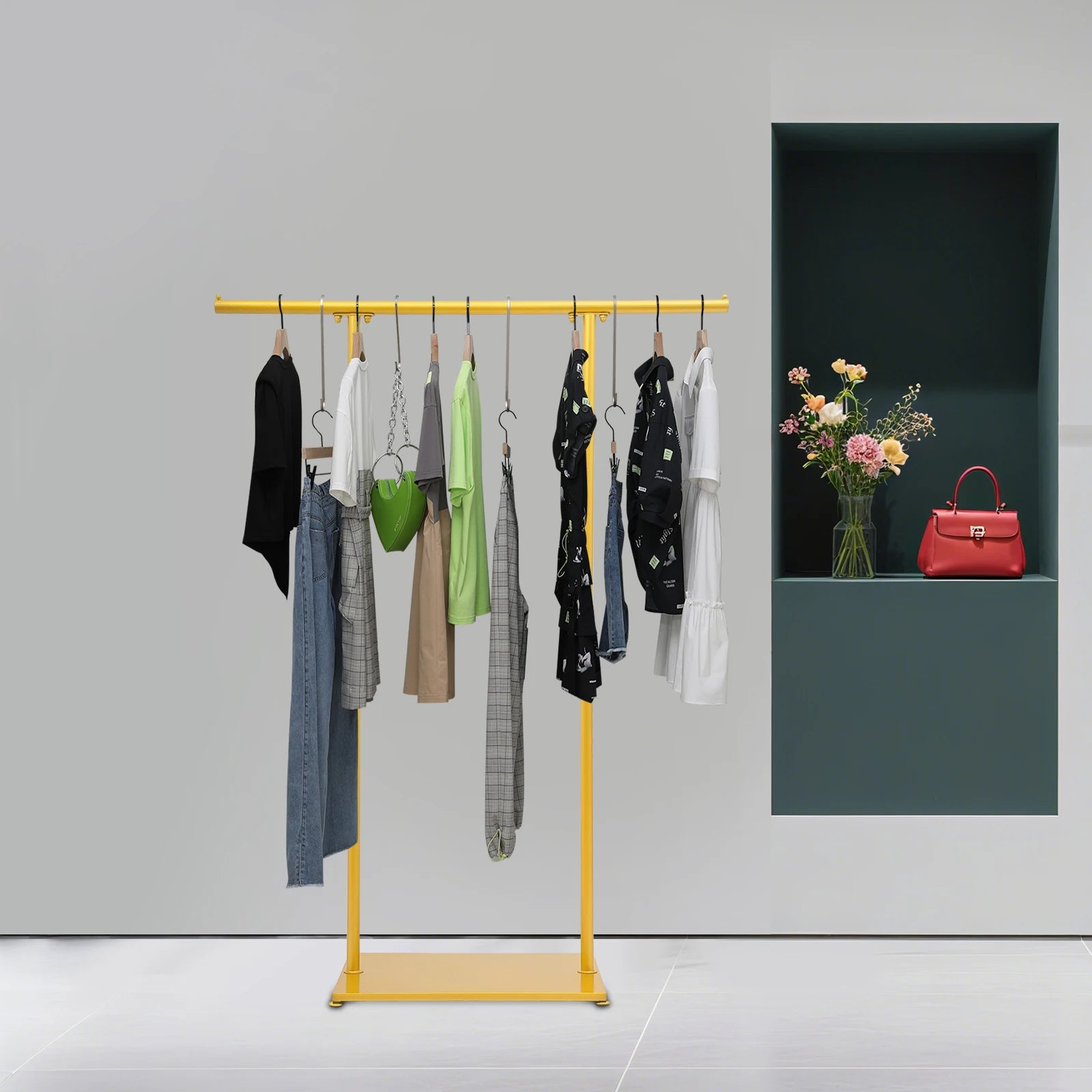 Metal Coat Rack, Freestanding Coat Rack, Modern Coat Stand with Base，used in hallways, bedrooms，Steel，modern， jackets, scarves