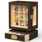 Custom Rectangle Wooden Watch Storage Box Solid Walnut Display Case Drawer Waterproof Large Capacity Modern Watch Organizer For