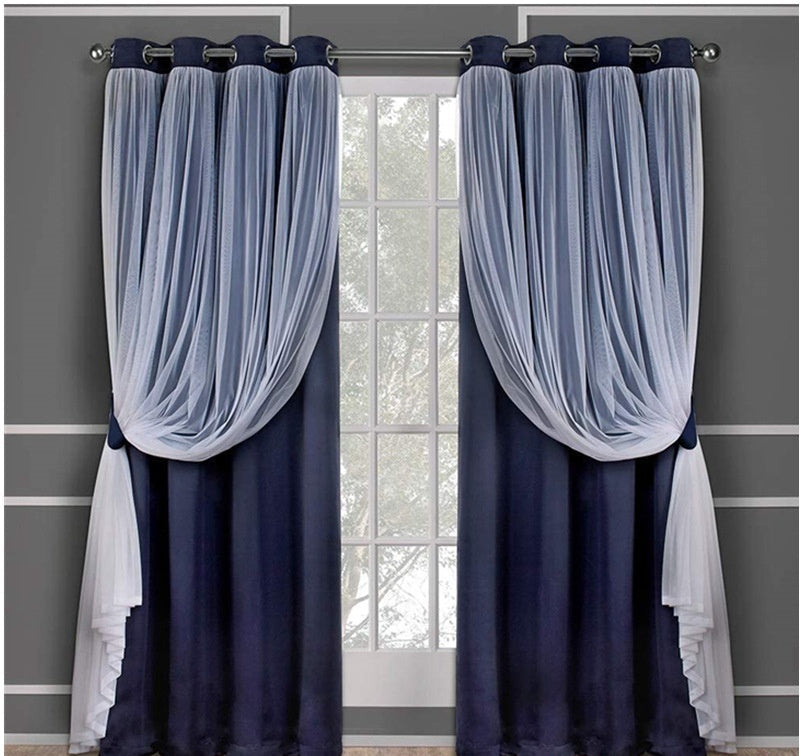 Velura™ – Double Layer Lace-Trim Blackout Curtain