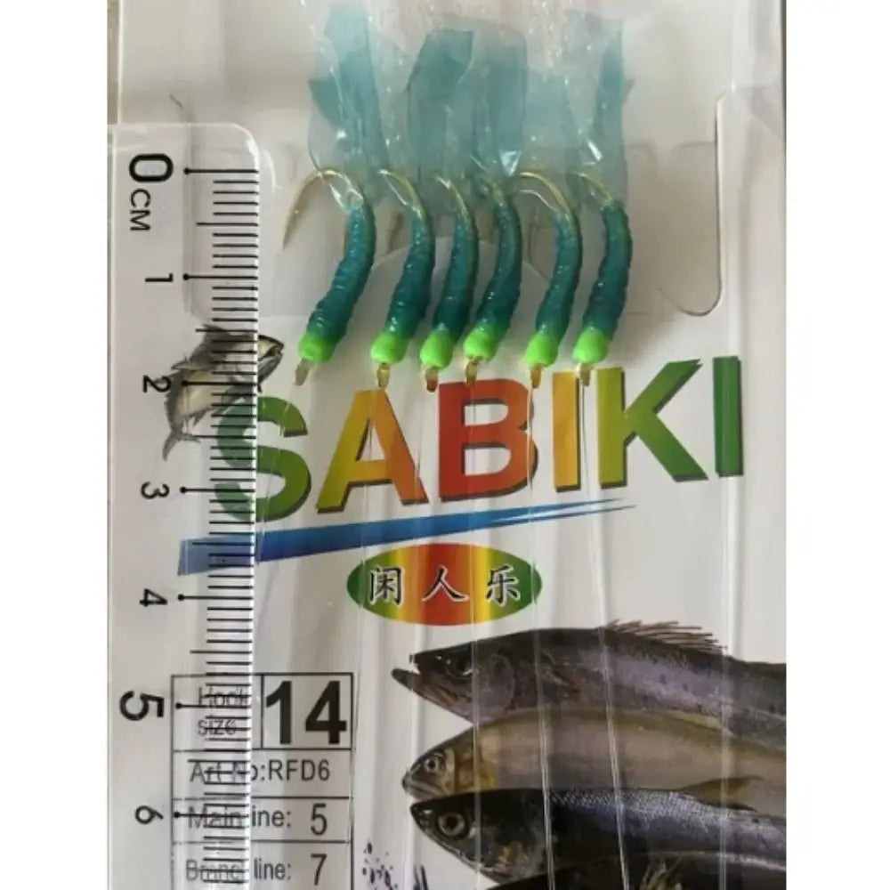 Fishing Lures Rubber Green Rubber Lures Golden Hook Sabiki Sea Fishing Rigs Lures Green Golden Tied Hooks Sea Fishing