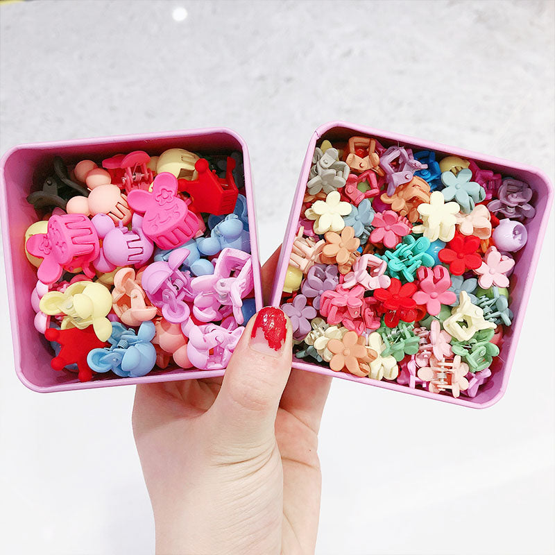 1Set Girls Cute Colorful Cartoon Small Hair Claws