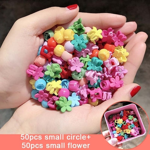 1Set Girls Cute Colorful Cartoon Small Hair Claws
