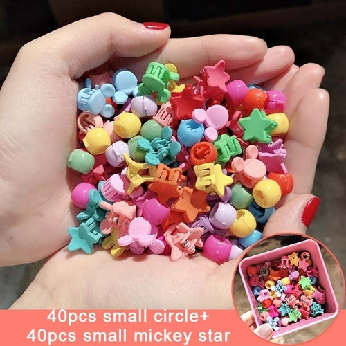 1Set Girls Cute Colorful Cartoon Small Hair Claws