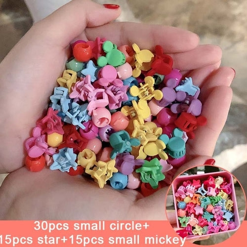 1Set Girls Cute Colorful Cartoon Small Hair Claws