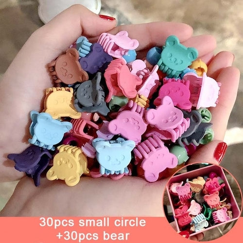 1Set Girls Cute Colorful Cartoon Small Hair Claws