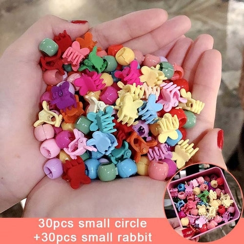 1Set Girls Cute Colorful Cartoon Small Hair Claws