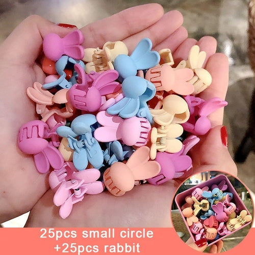 1Set Girls Cute Colorful Cartoon Small Hair Claws