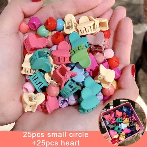 1Set Girls Cute Colorful Cartoon Small Hair Claws