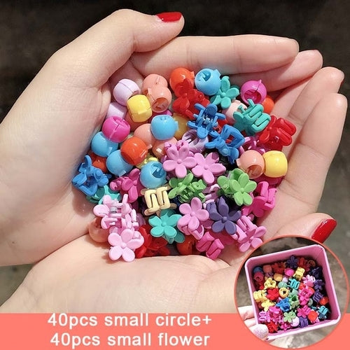 1Set Girls Cute Colorful Cartoon Small Hair Claws