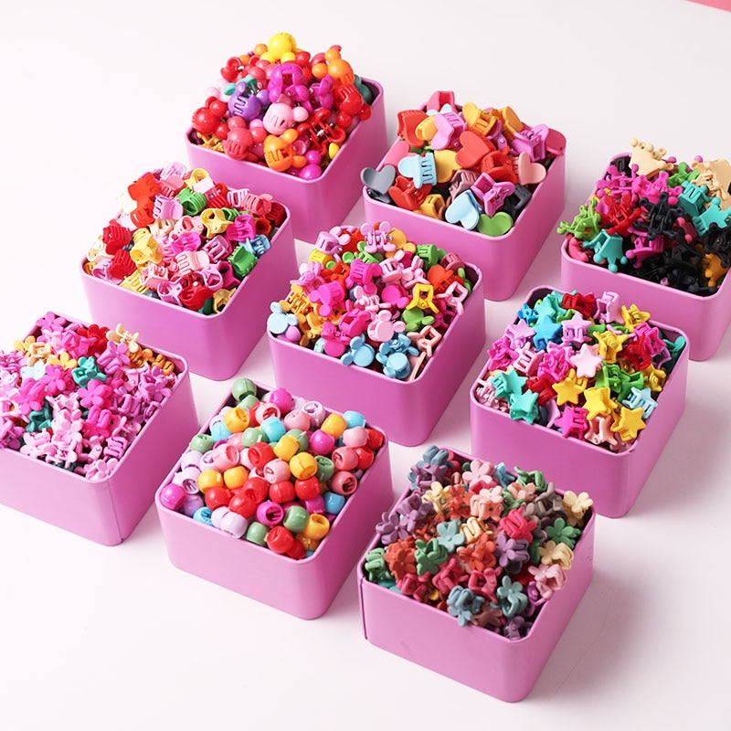1Set Girls Cute Colorful Cartoon Small Hair Claws