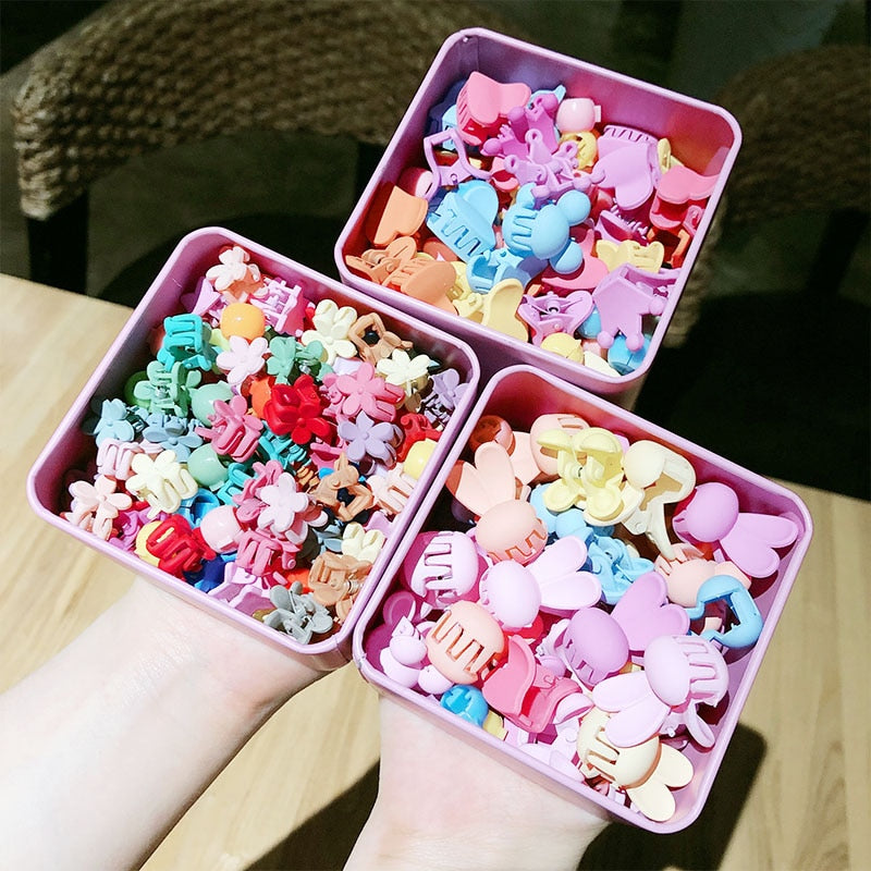 1Set Girls Cute Colorful Cartoon Small Hair Claws