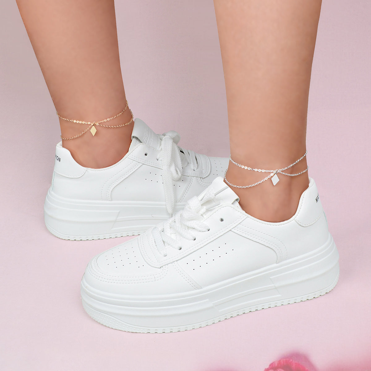 2pcs Valentine's Gift Layered Anklets Matching Couple Best Friend Foot