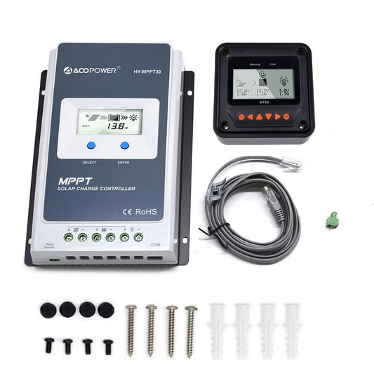 Midas 30 Amp MPPT Solar Charge Controller with MT-50