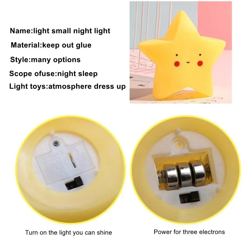 Magic Moon Star Night Light - 3D LED Cartoon Bedside Lamp for Kids Girls, Battery Operated, Nursery Decor Christmas Gift