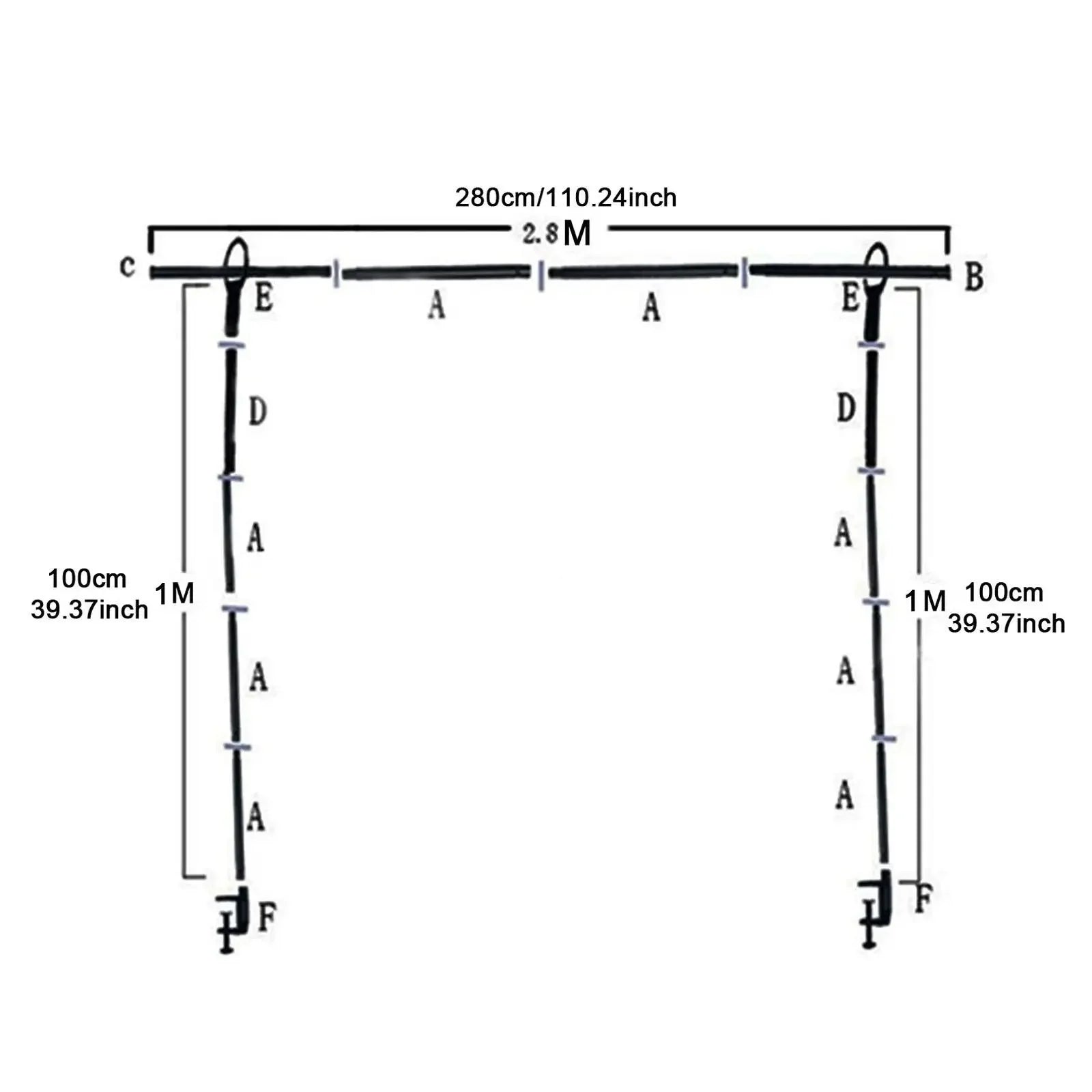 over The Table Rod Stand with Clamps Adjustable Backdrop Stand Balloon Flower Arch Stand for Holiday Wedding Party Decoration