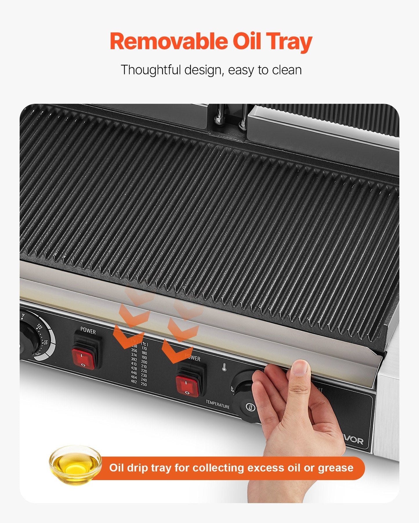 Commercial Panini Press Grill Electric Sandwich Maker Griddle Plate