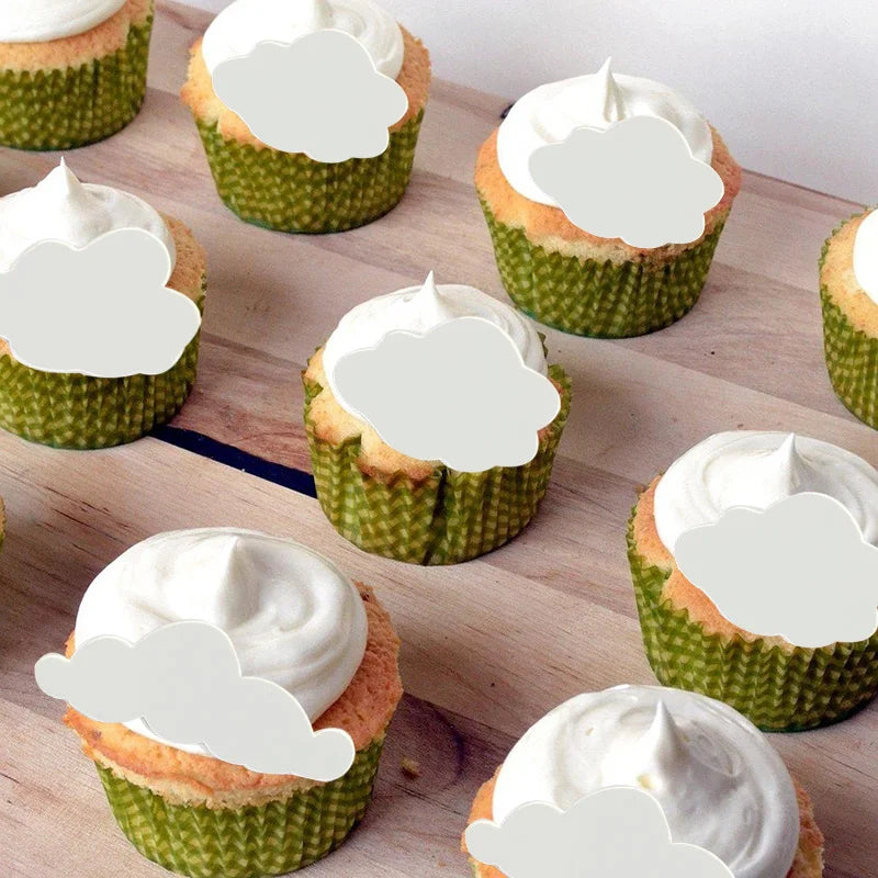 48/24/6Pcs White Cloud Cupcake Toppers Boho Rainbow Cake Decorations for Birthday Wedding Baby Shower Party Cake Cupcake Decor