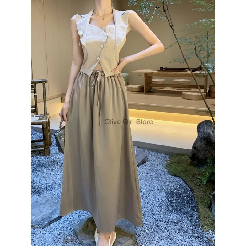 High End Tank Top Y2k French Floral Suit Small Suspender Women's Summer Outerwear Sexy Girl Short Vest Top Women's Clothing