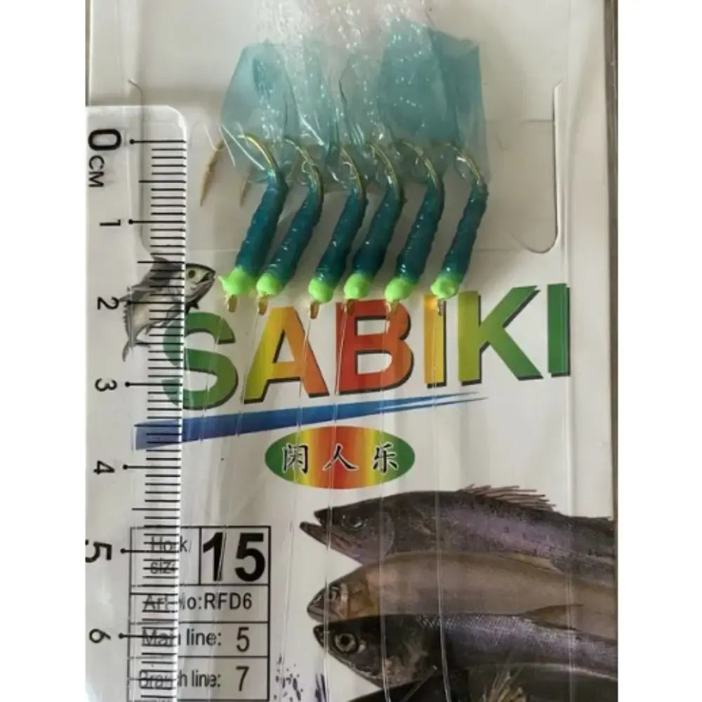 Fishing Lures Rubber Green Rubber Lures Golden Hook Sabiki Sea Fishing Rigs Lures Green Golden Tied Hooks Sea Fishing