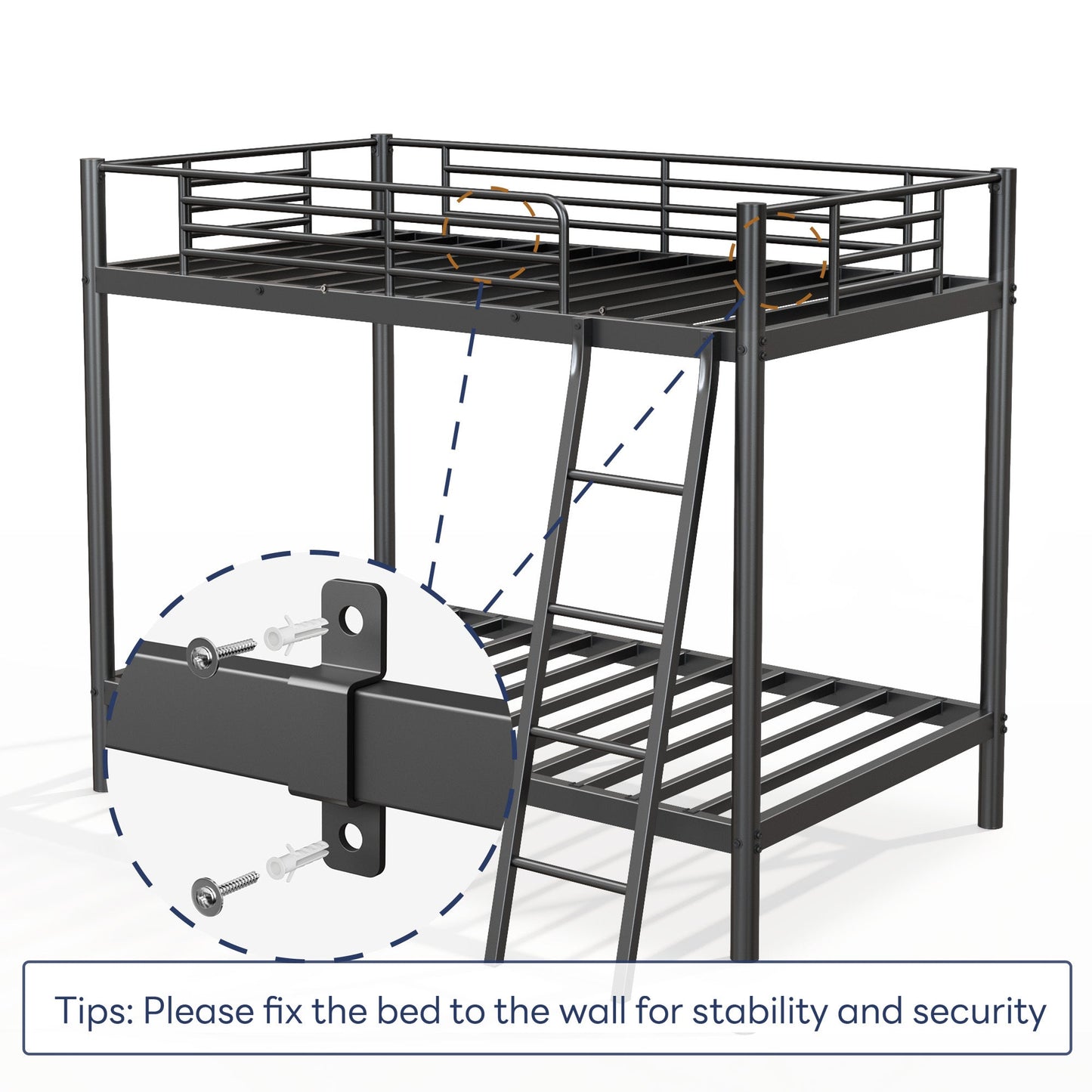 LuneluX_Home – SpaceSaver Loft Bunk Bed (Twin over Twin)