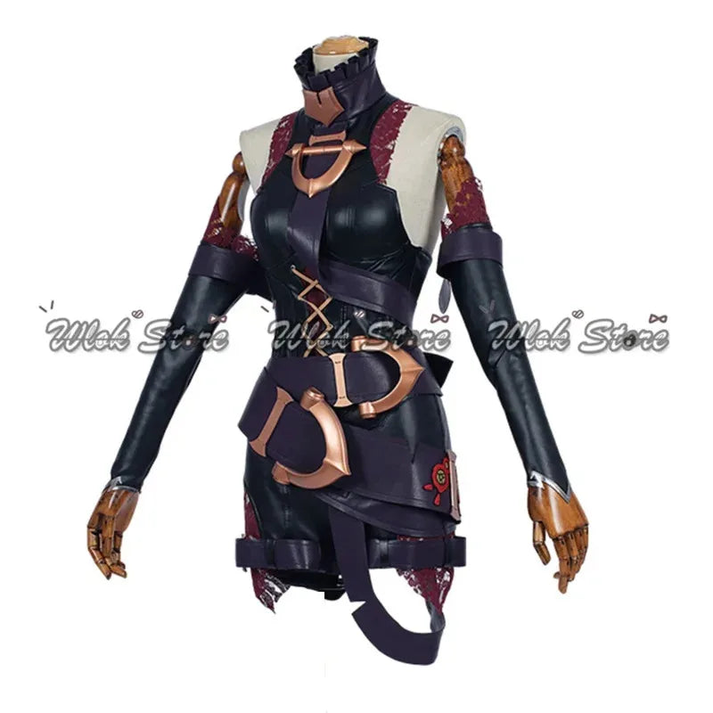 Game Briar Cosplay LOL Wig Outfit Battle Suit Women Halloween Party Carnival Roleplay Costume Briar White Pink Gradient Hair
