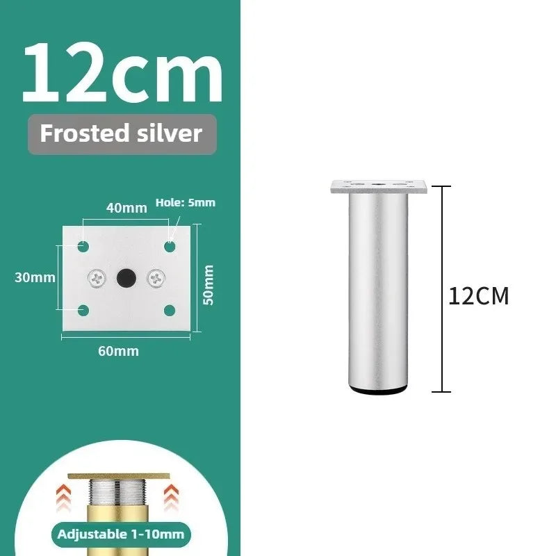 4pcs 6-30cm Aluminum Alloy Furniture Legs Metal Adjustable Legs, for Cabinet Table Legs Sofa Feet Furniture Replacement Foot