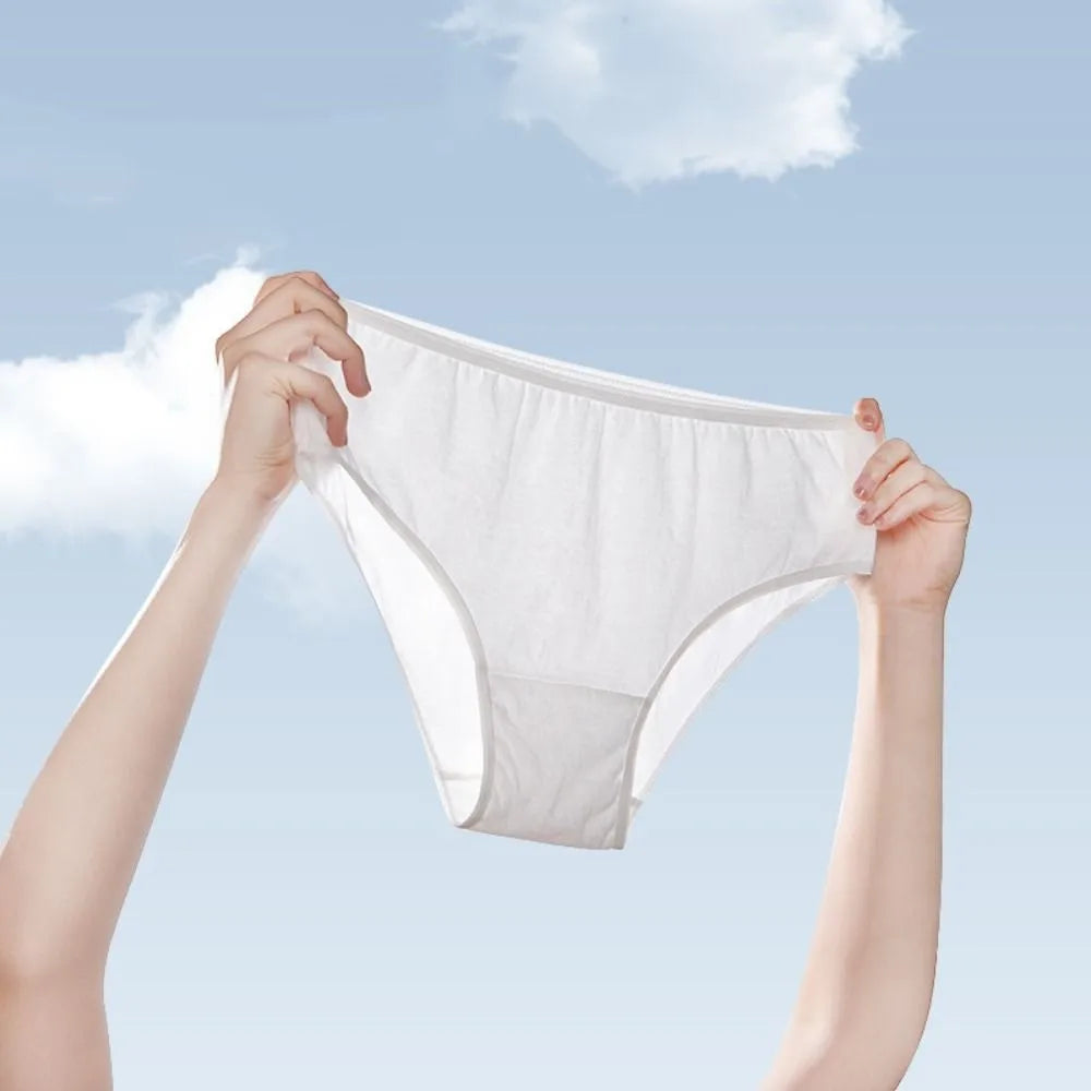 5/7Pcs Traceless Women's Disposable Panties Mid Waist Plus Size Lace Seamless Briefs Underpants Lingerie Underwears for Women