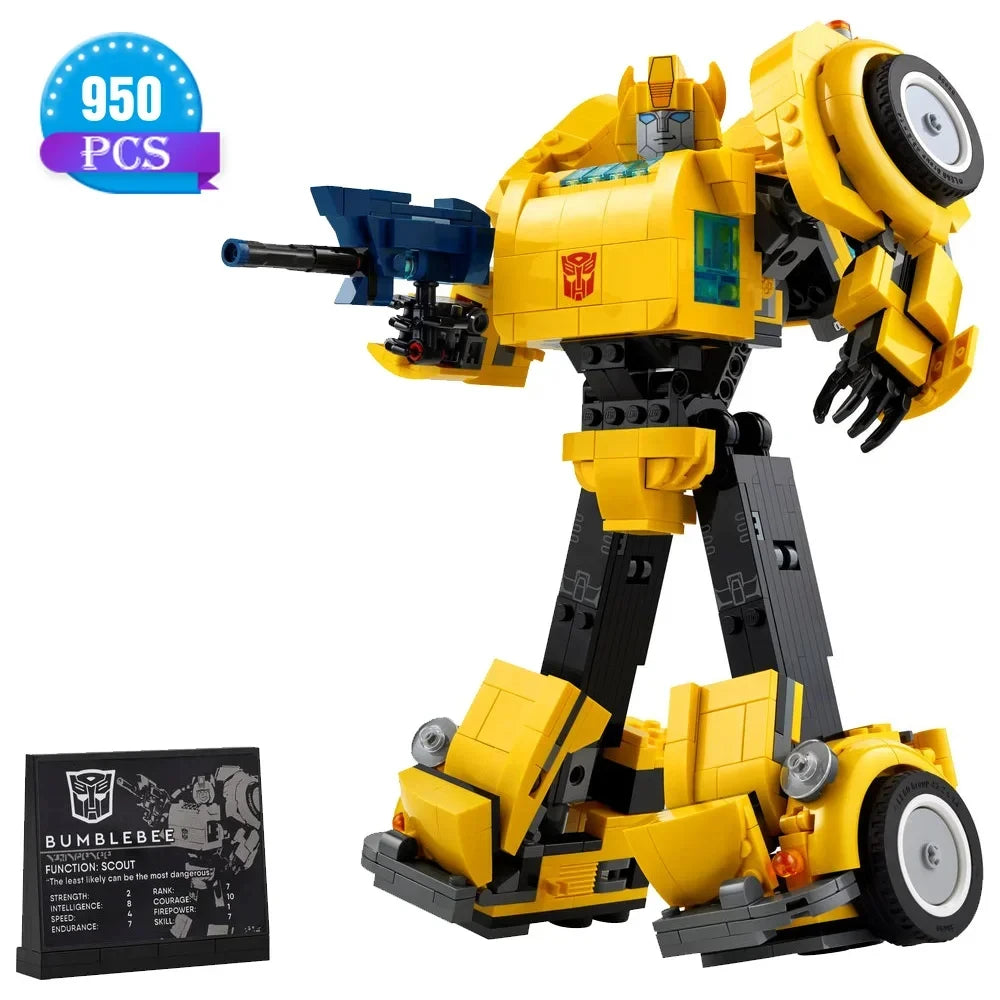 950Pcs yellow robot truck car toy building block truck deformation autobot deformation decoration boy Christmas gift