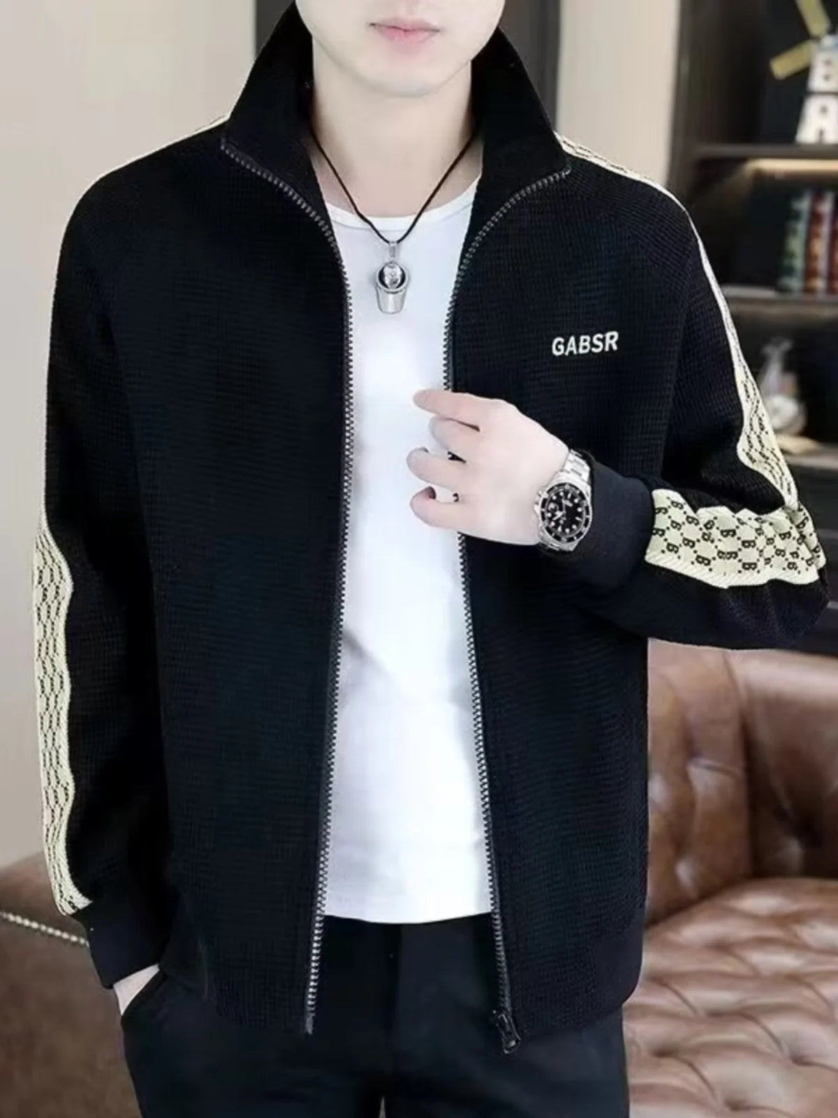 Casual Men's Stand Collar Jaet Spring Autumn New Sle 2024 Trendy Brand High-End Feeling Topwear Autumn Outerwear Coat