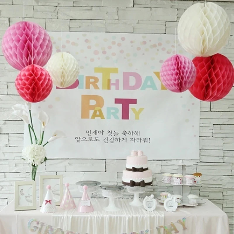 5pcs/lot 10/15cm Decorative Paper Honeycomb Ball Pastel Flower Wedding Kid Birthday Party Decoration Baby Shower Supplies8Z