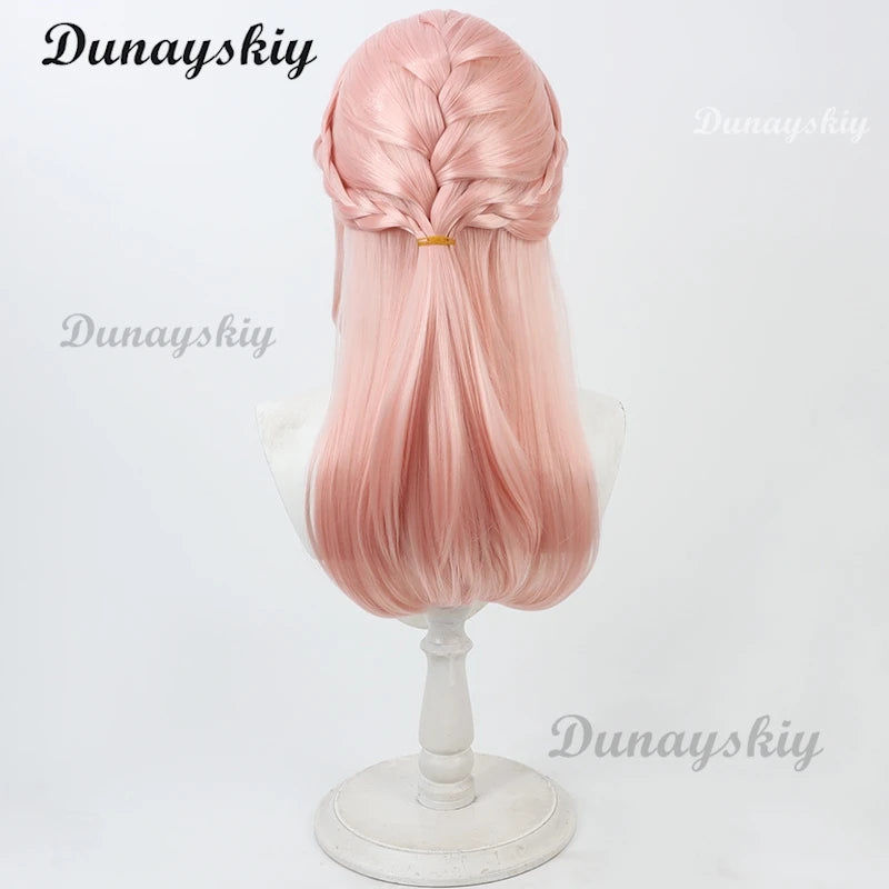 Akiyama Mizuki MZK 2 Game PJSK Amia Coaplay Pink Curly Wig Braid Hair Black Horn Prop Cute Girl Women Halloween Cos Customized