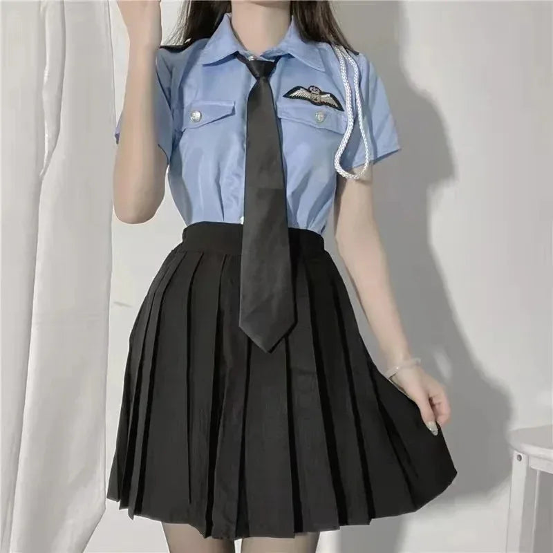 2025 New Z Police Stewardess Cosplay Costumes Womens Sexy Anime Cosplay Lingerie Sailor Uniform Sexy Skirt for Sex Role Play ★ ★