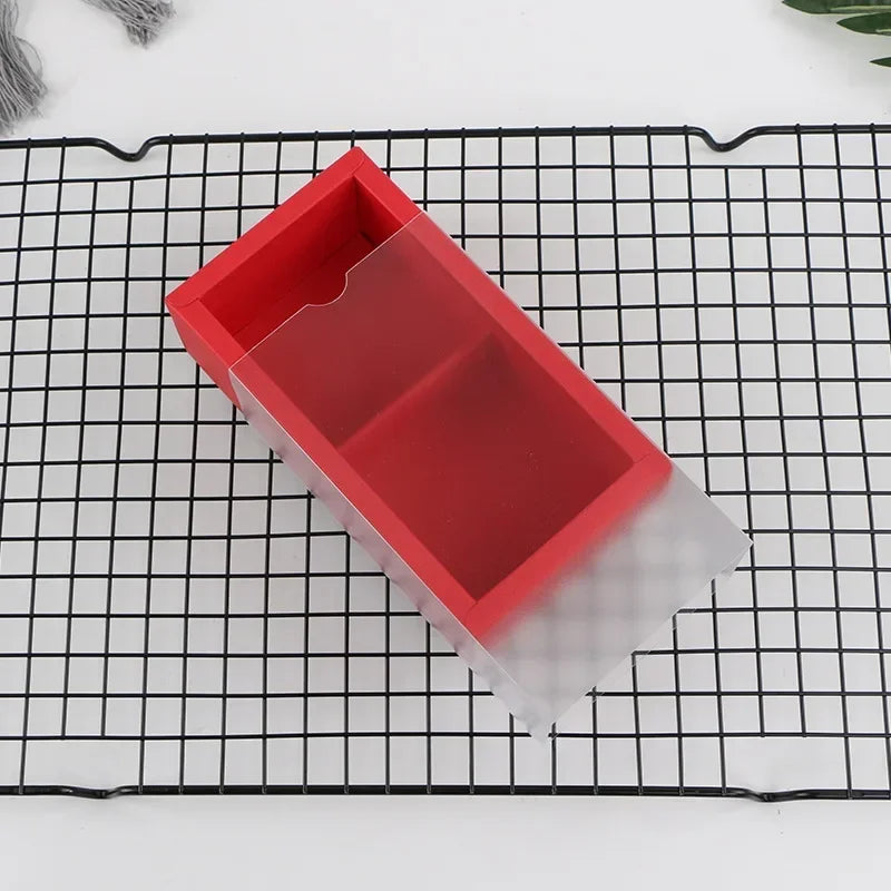 10Pcs 2 Grid Mooncake Boxes Clear Window Cardboard Gift Box Egg Yolk Crisp Cookies Candy Cake Box Birthday Christmas Party Favor