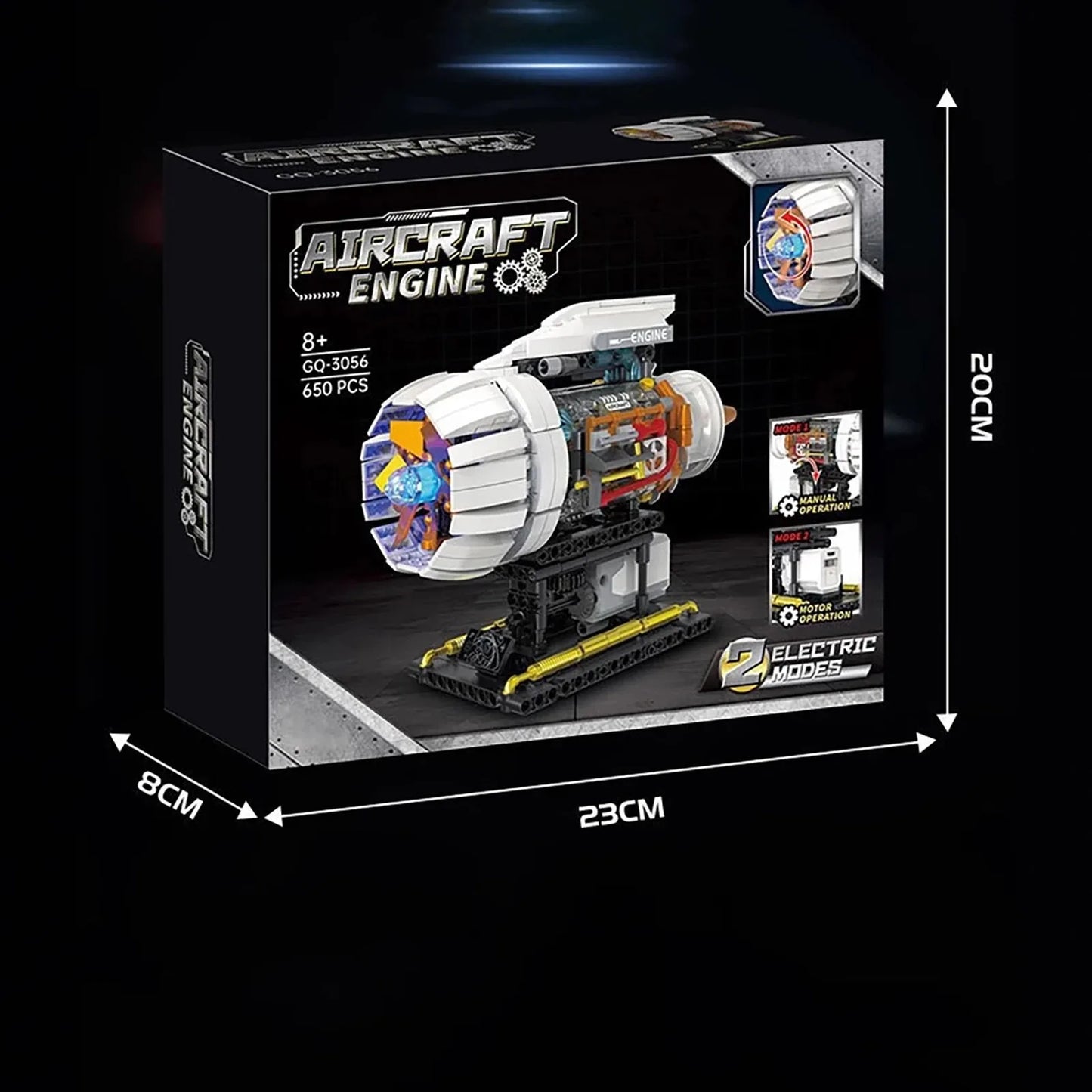 650PCS Aircraft Engine Model Building Blocks Set Technical Electrically Driven MOC Educational Toys Kids Boys Christmas Gifts