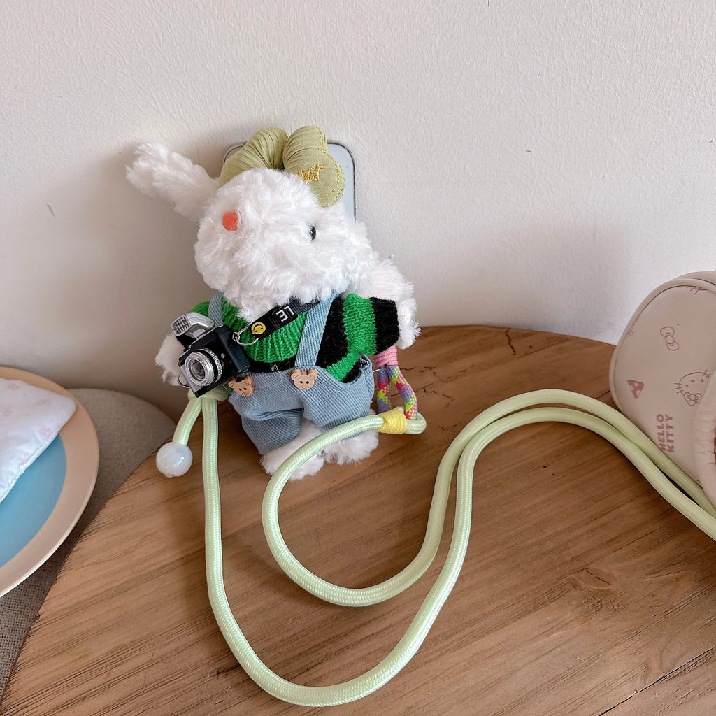 Hanging Ear Rabbit Doll Keychain Cartoon Plush Doll Bag Pendant Cute Animal Doll Accessories For Girl Women Christmas Gifts