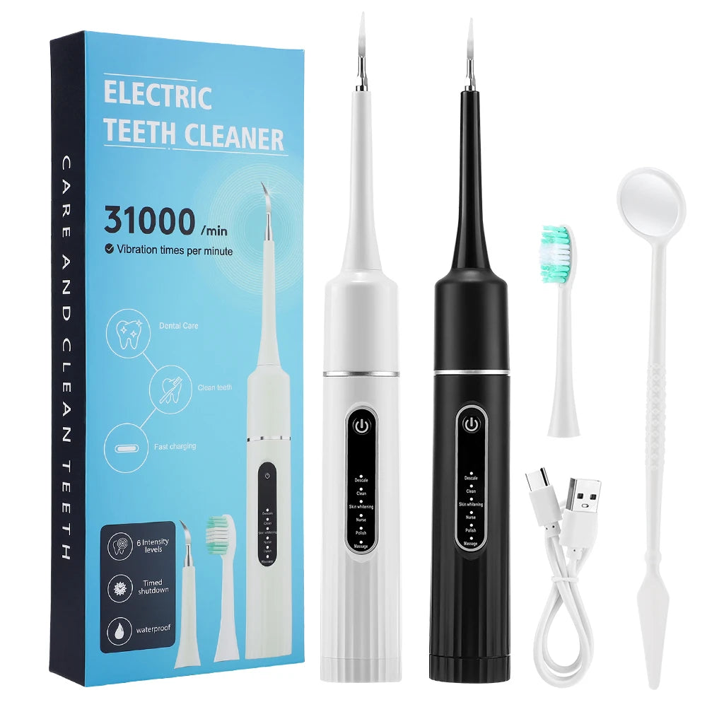 Electric Tooth Cleaner Waterproof Toothbrush Sonic Vibration Dental Scaler Plaque Calculus Tartar Remover Teeth Cleaning Tools