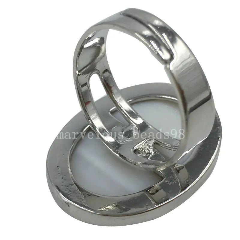 New Zealand Ablone  Mother of pearl Shell Art Oval Ring  7~12" Adjust Size WB587