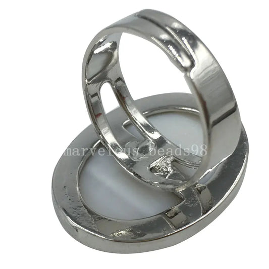 New Zealand Ablone  Mother of pearl Shell Art Oval Ring  7~12" Adjust Size WB587