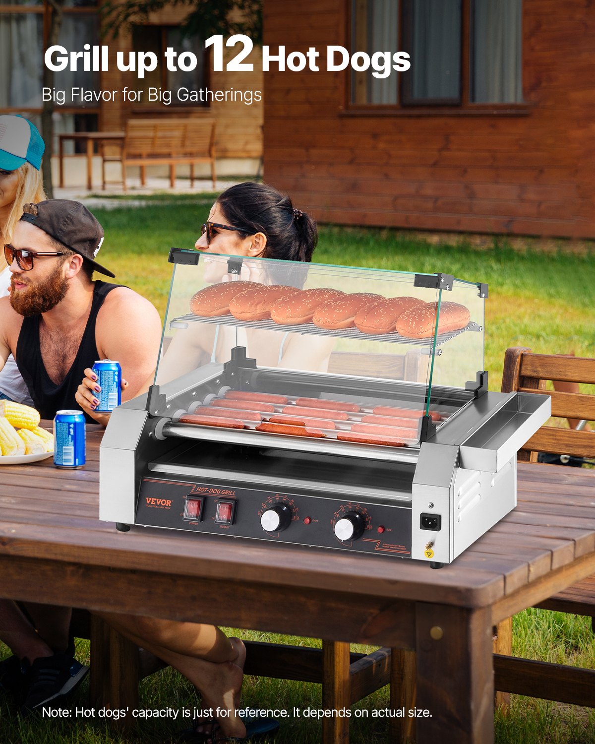 Electric 12 Hot Dog 5 Roller Commercial Grill Cooker Machine Cover